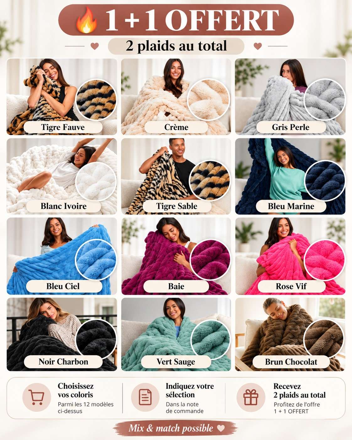 Plaid Ultra Doux Oversize en Peluche – Effet Nuage & Confort Cocooning