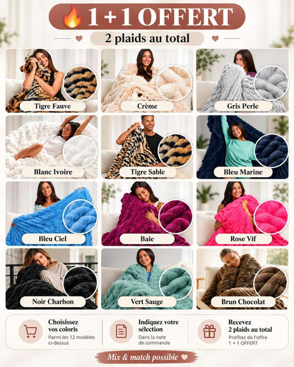 Plaid Ultra Doux Oversize en Peluche – Effet Nuage & Confort Cocooning
