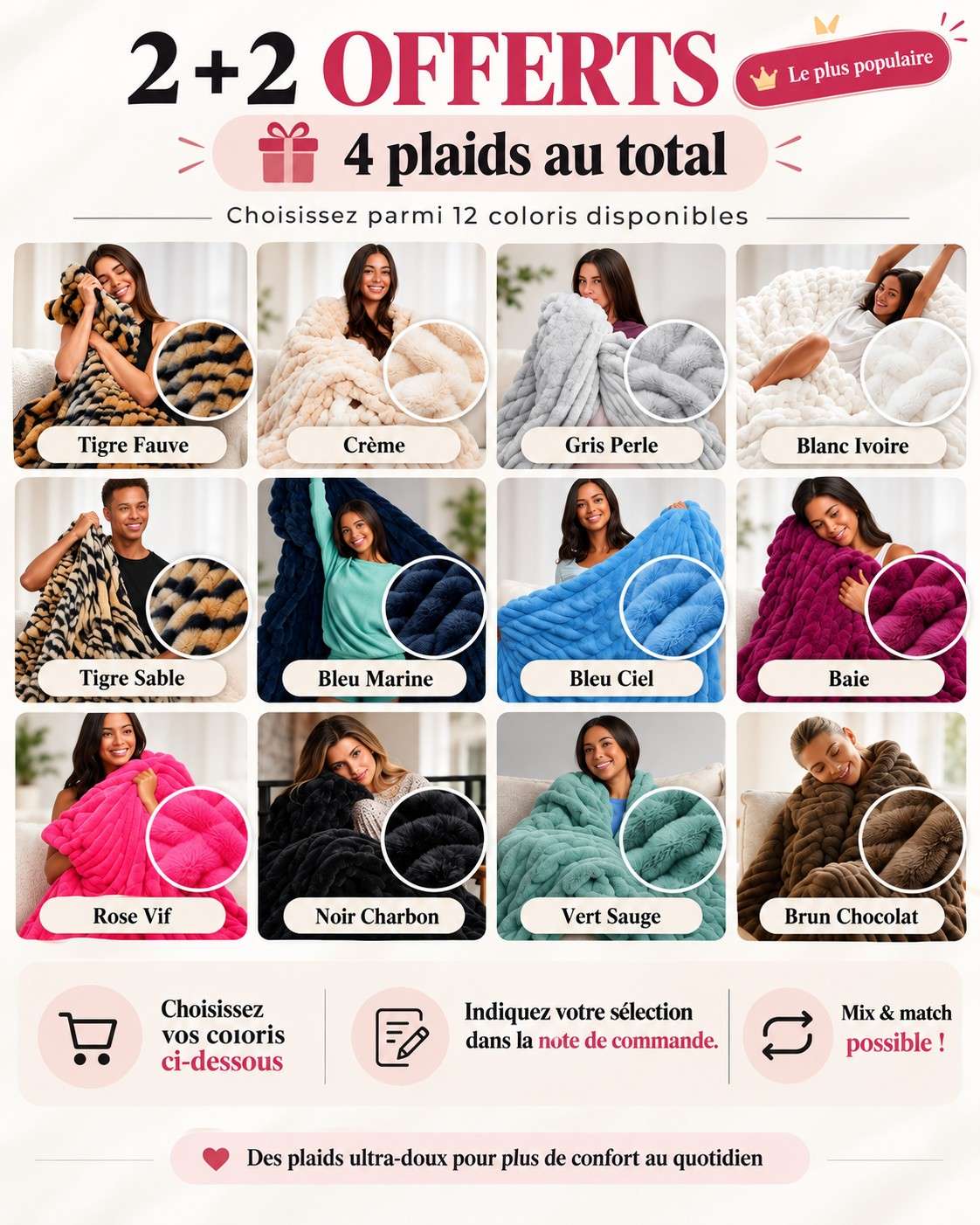 Plaid Ultra Doux Oversize en Peluche – Effet Nuage & Confort Cocooning