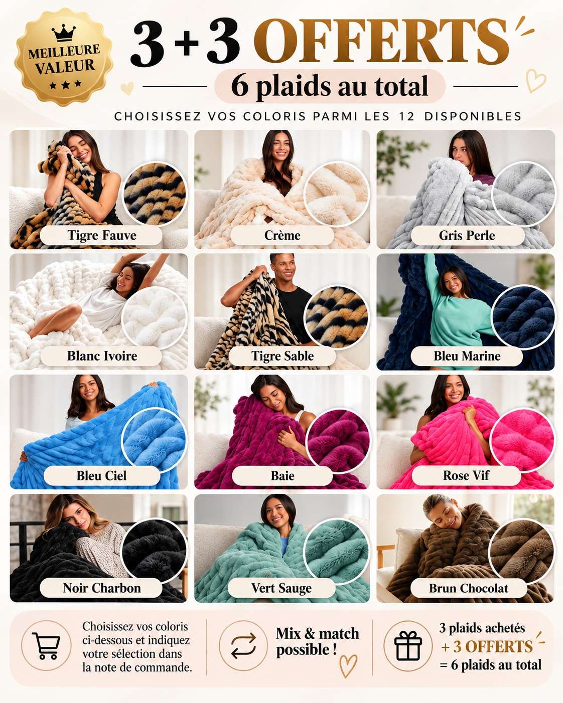 Plaid Ultra Doux Oversize en Peluche – Effet Nuage & Confort Cocooning