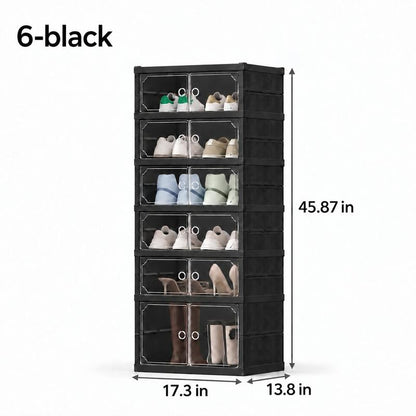 Faltbarer Schuhschrank mit transparenten Türen – 9 Ebenen, bis zu 18 Paar