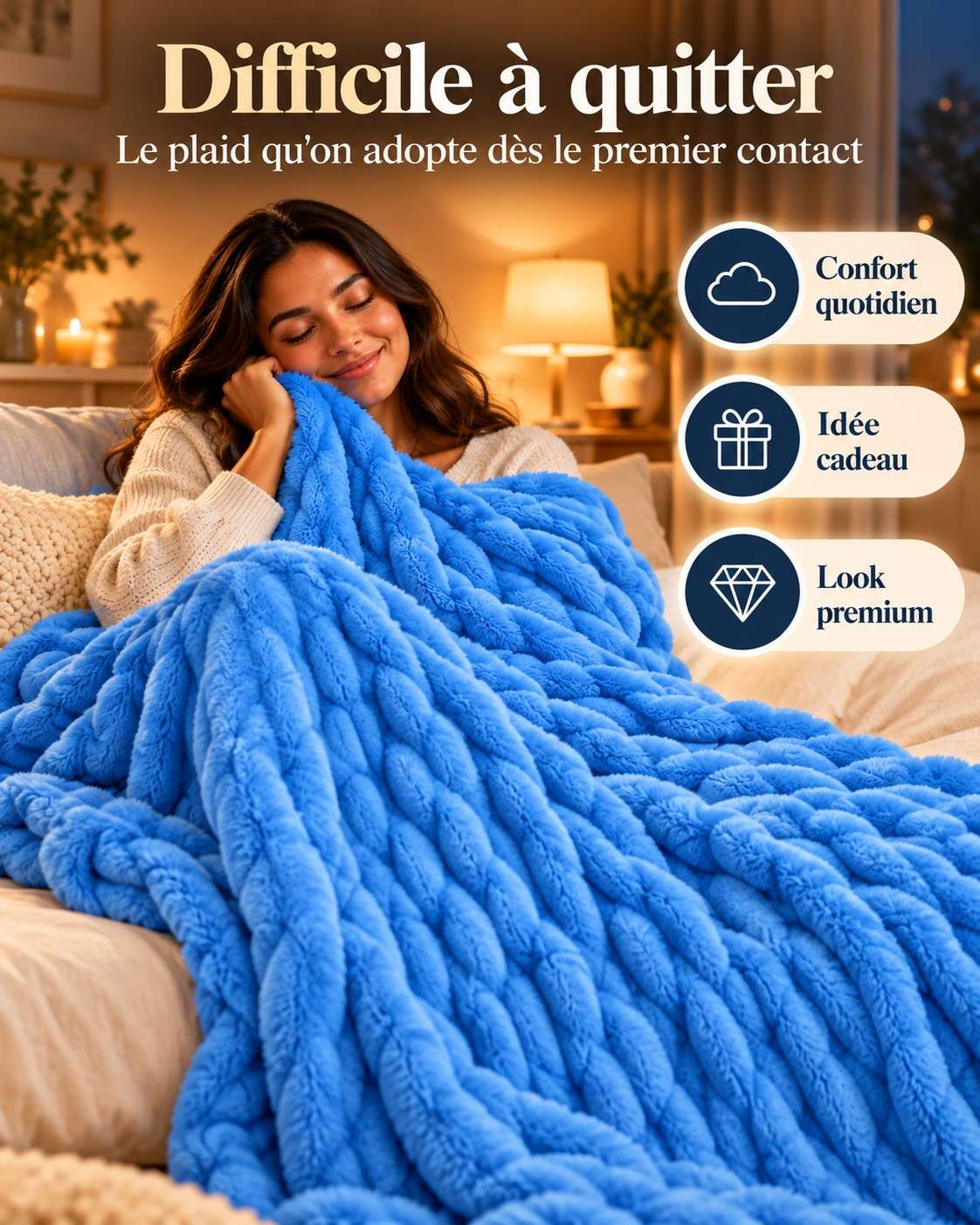 Plaid Ultra Doux Oversize en Peluche – Effet Nuage & Confort Cocooning
