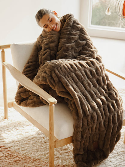 Plaid Ultra Doux Oversize en Peluche – Effet Nuage & Confort Cocooning