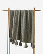 Braided Pom Pom Throw
