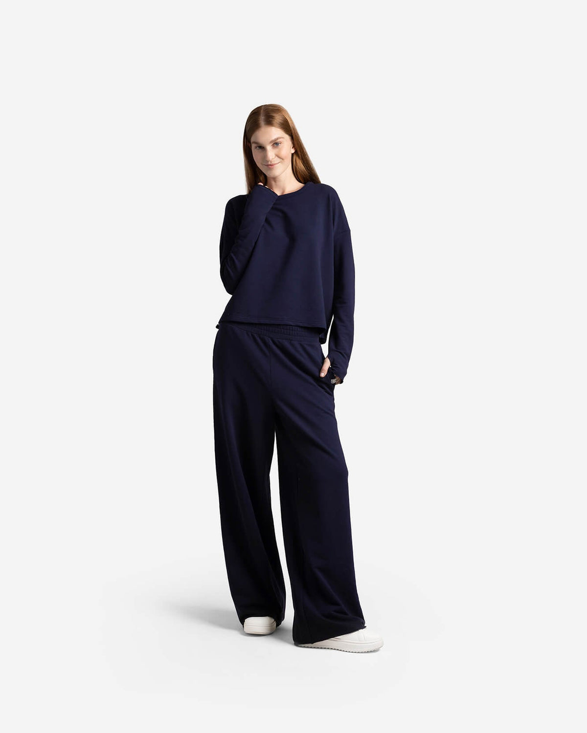 Light French Terry Long-Sleeved Top
