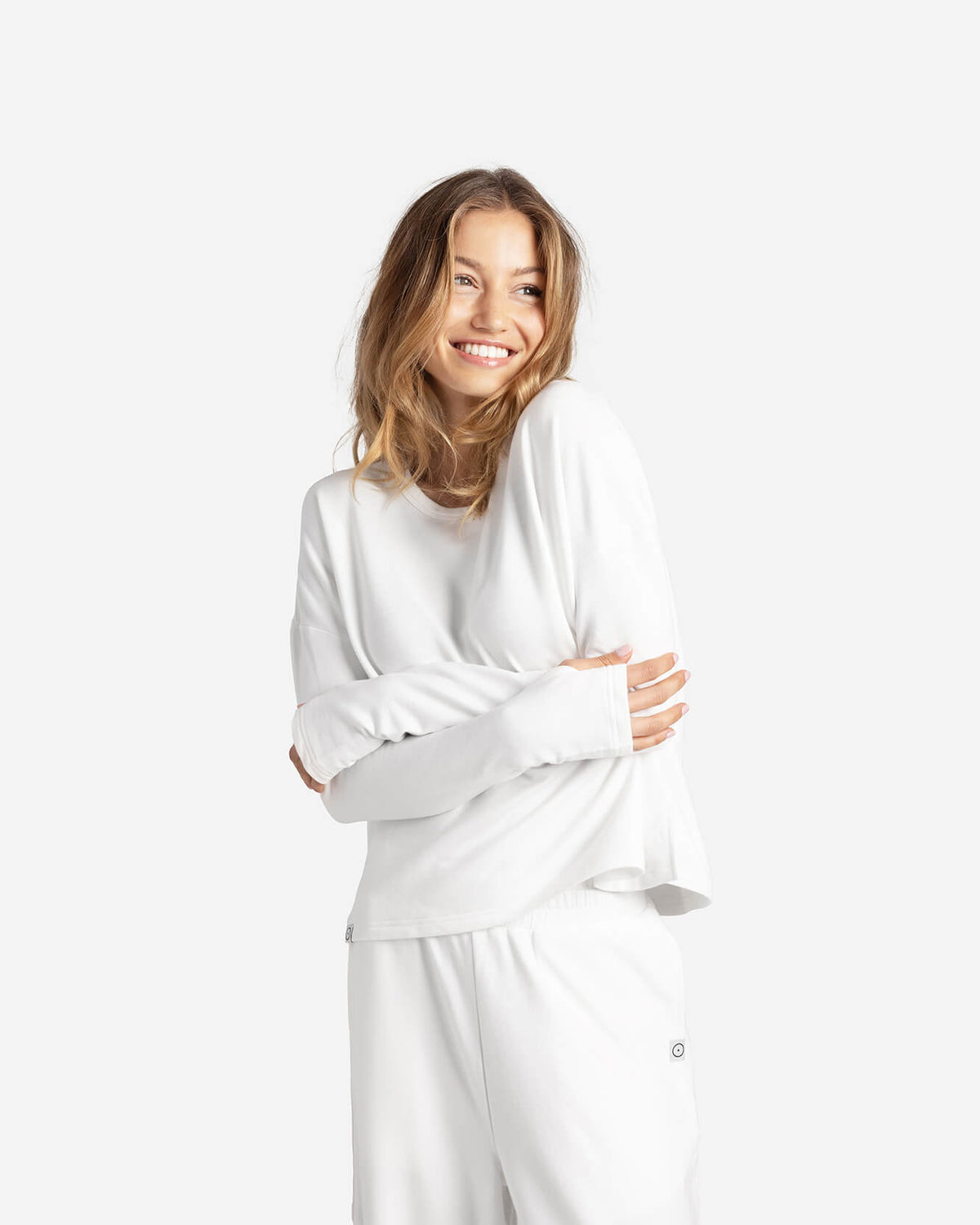 Light French Terry Long-Sleeved Top