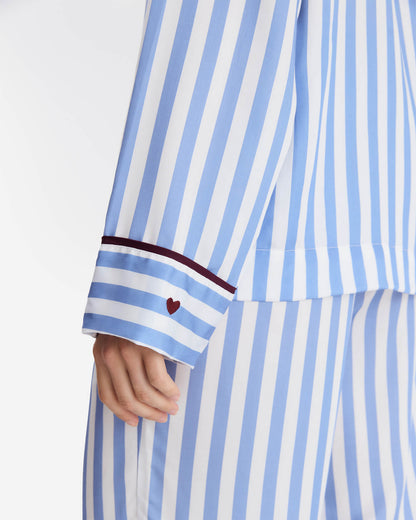 Silky Lyocell Lovely Stripes Long Pajama Set