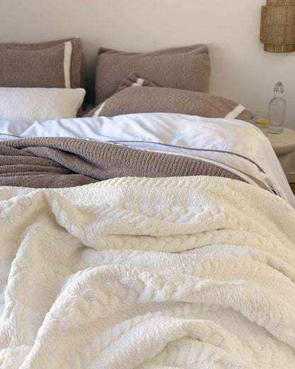 Braided Pom Pom Throw