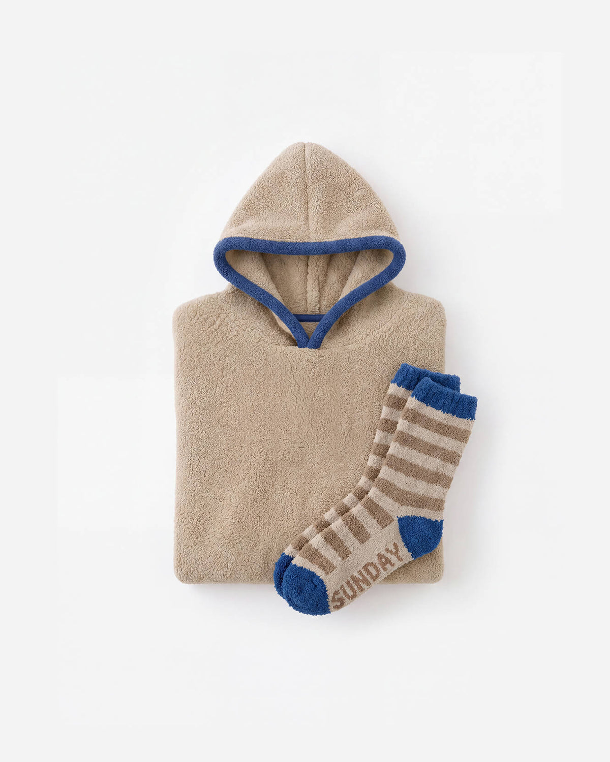 Snug Blanket Hoodie with Piping + Socks Bundle