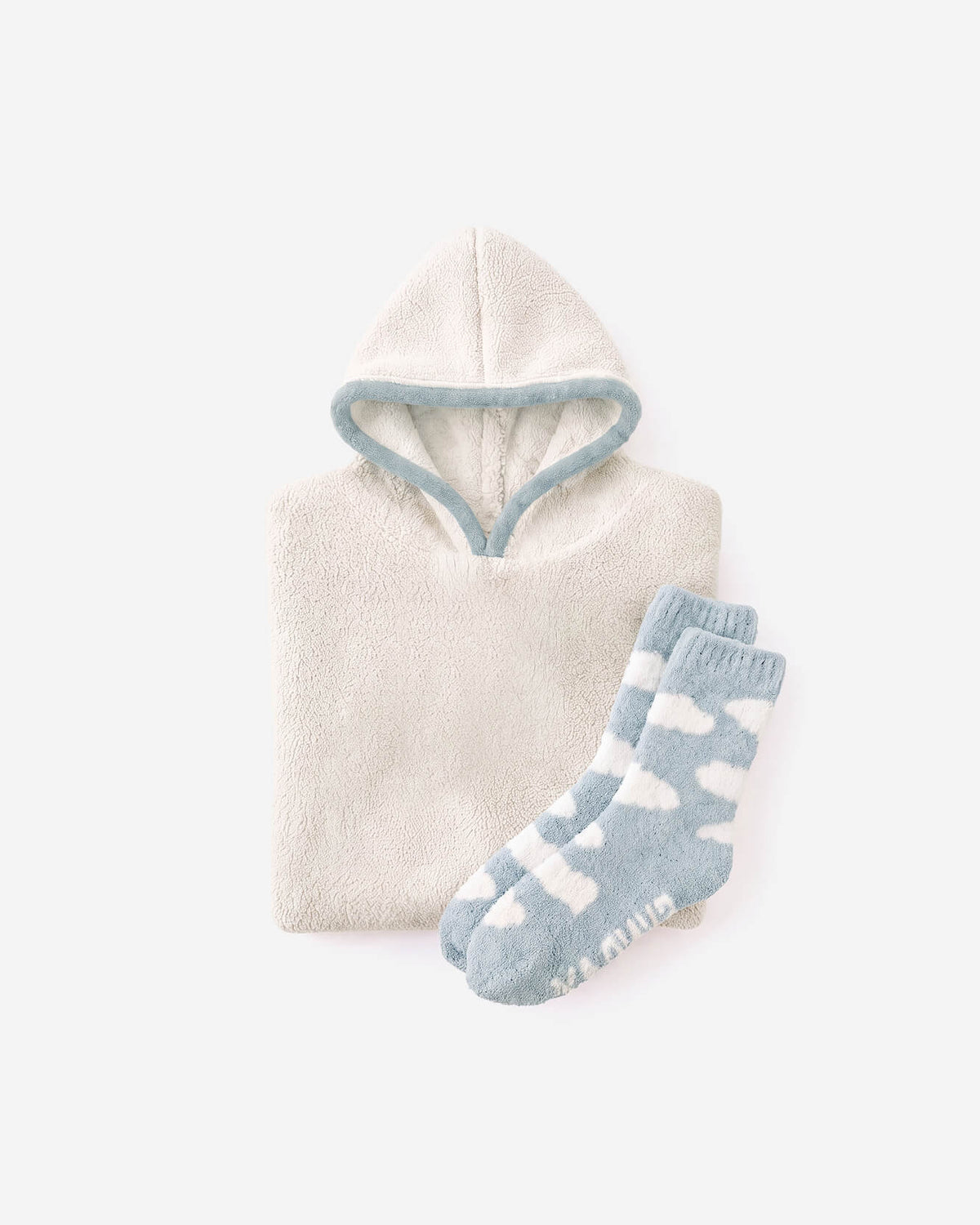 Snug Blanket Hoodie with Piping + Socks Bundle