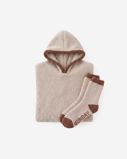 Snug Blanket Hoodie with Piping + Socks Bundle