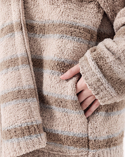 Snug Striped Zip Blanket Hoodie