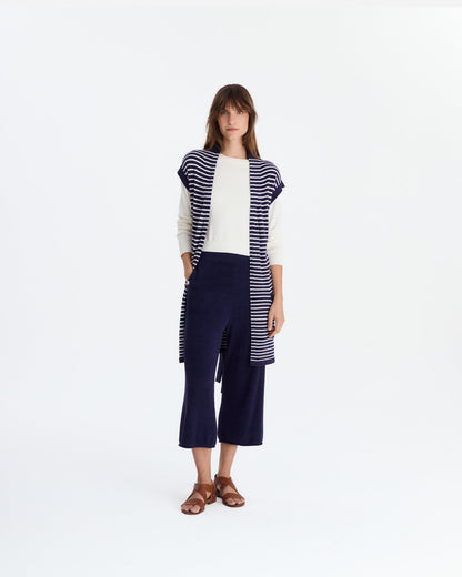 Striped Cloud Cool Light Short Cardigan